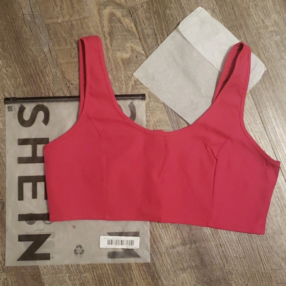 Zipper back tank crop top
